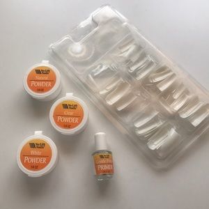Set of acrylic nails, primer, 3 different powders